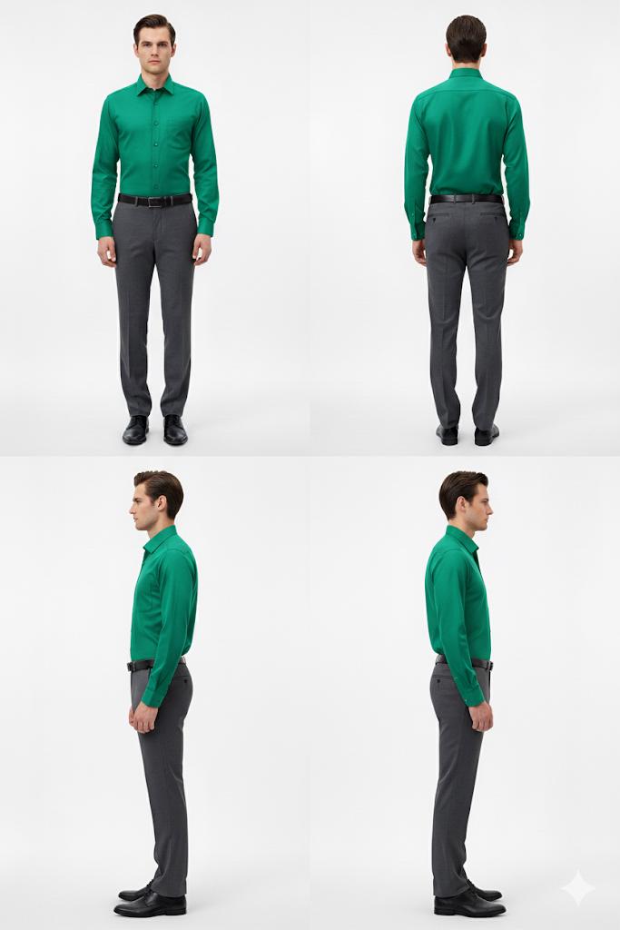 Black Arrow Green Slim Fit Formal Shirt for Men