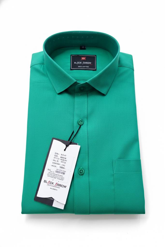 Black Arrow Green Slim Fit Formal Shirt for Men