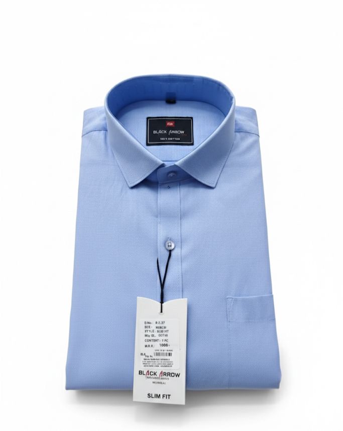 Black Arrow Light Blue Slim Fit Formal Shirt for Men