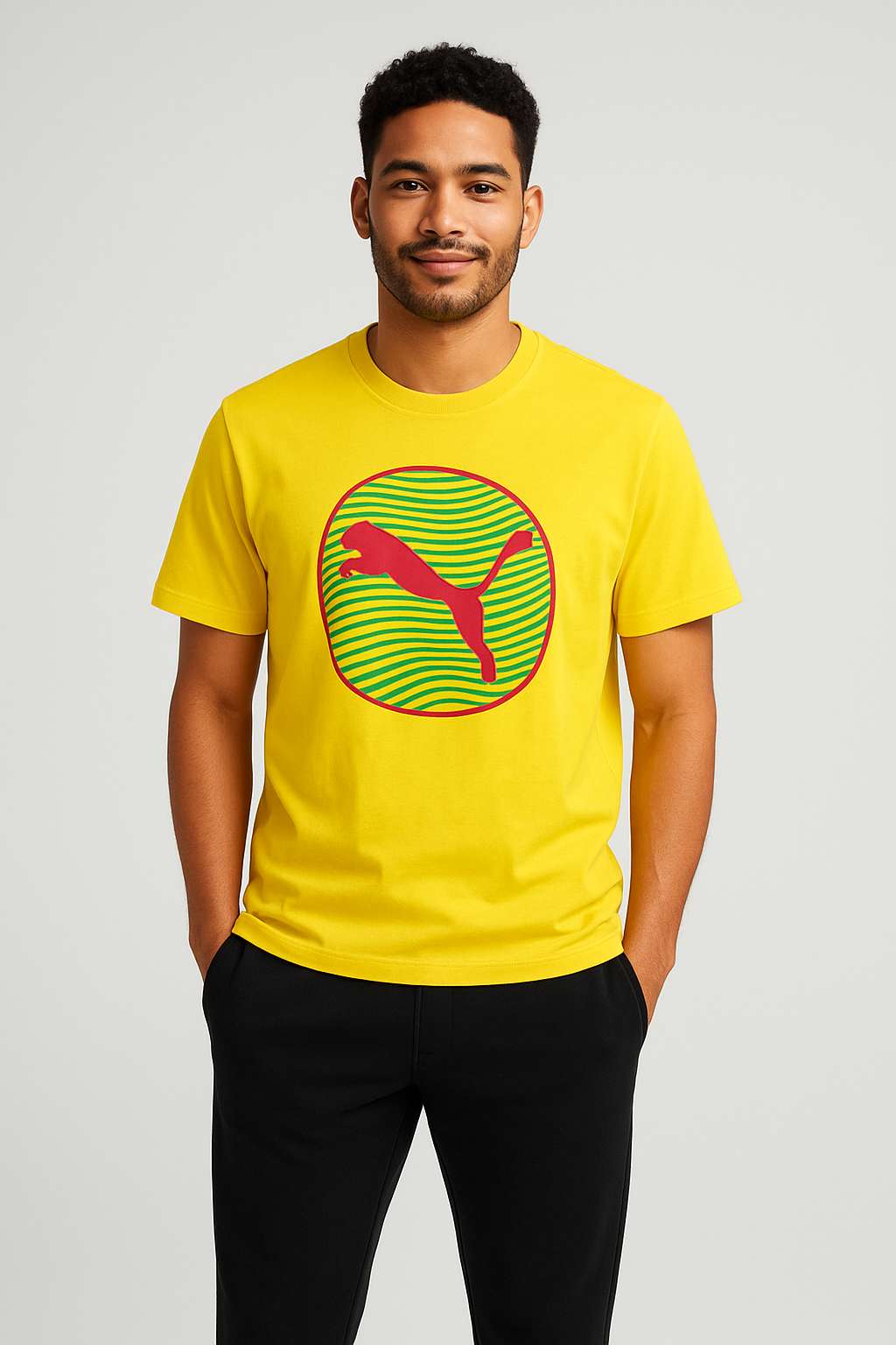 Bright Yellow Puma Logo T-Shirt