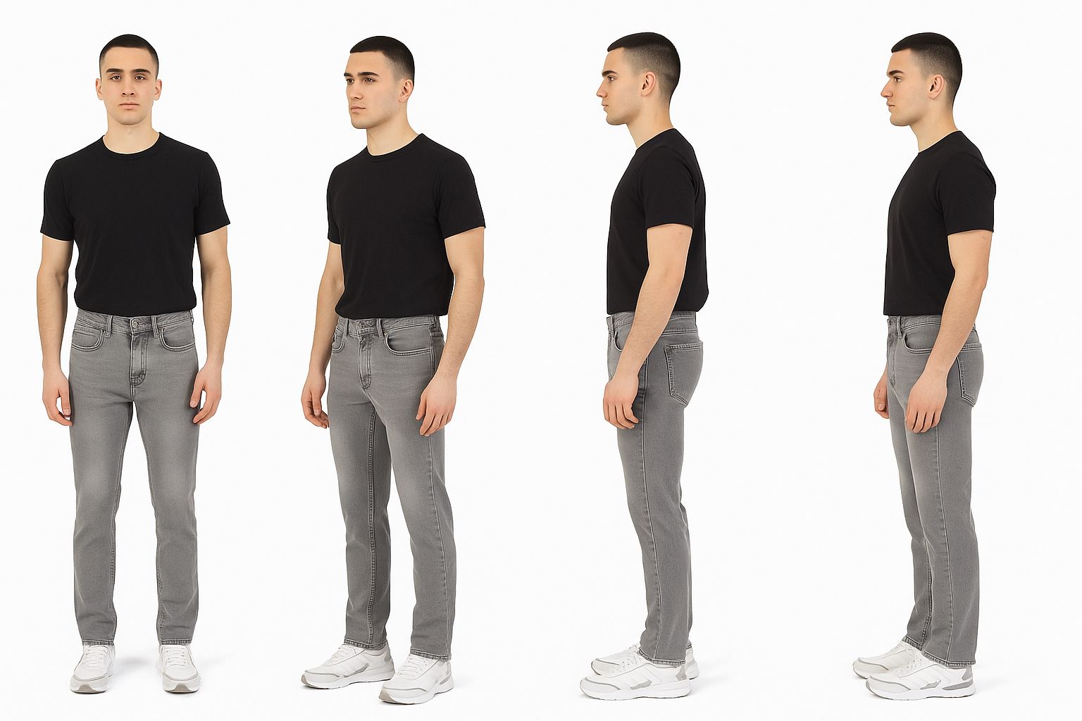 Grey Straight Fit Denim Jeans