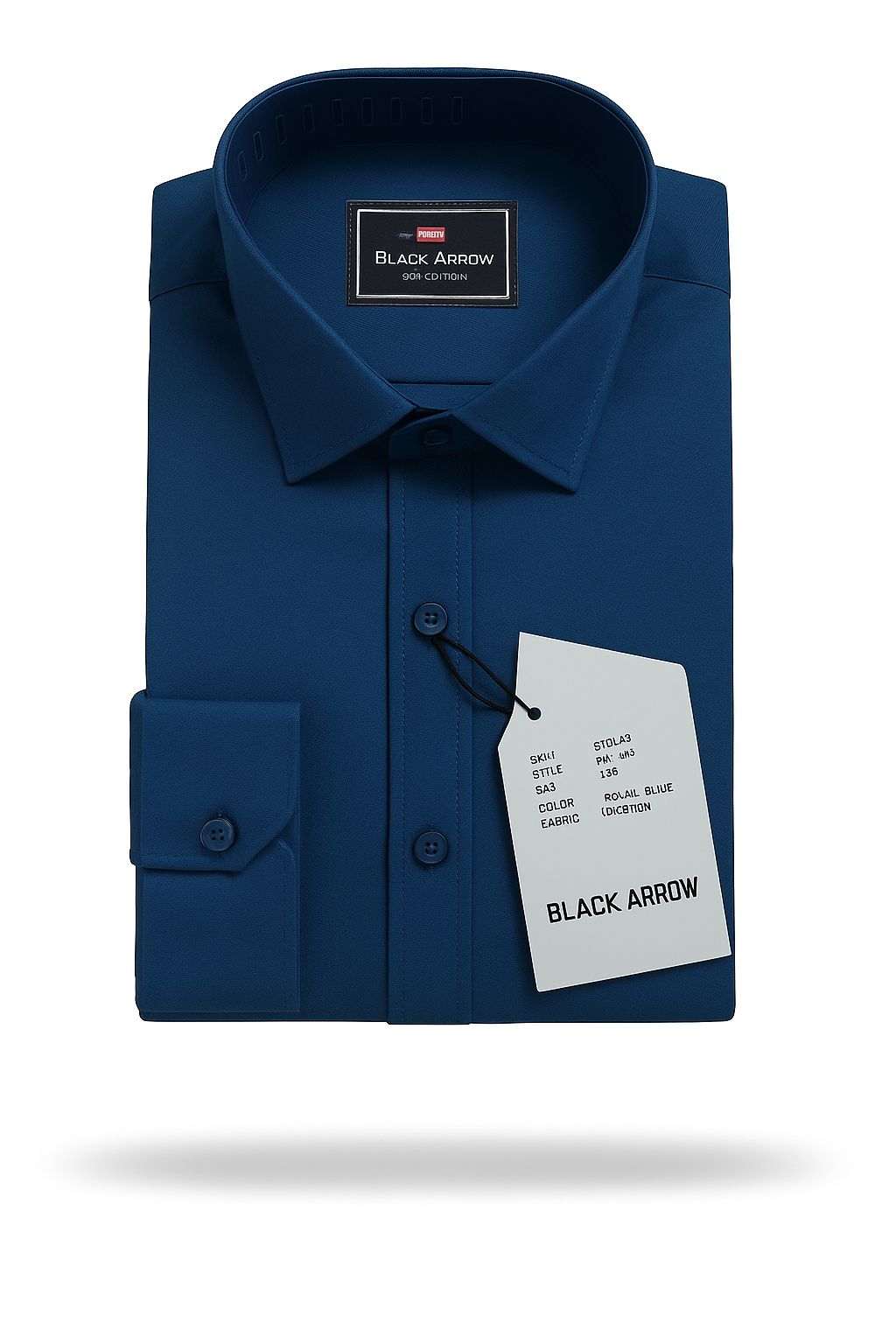 Black Arrow Royal Blue Solid Formal Shirt
