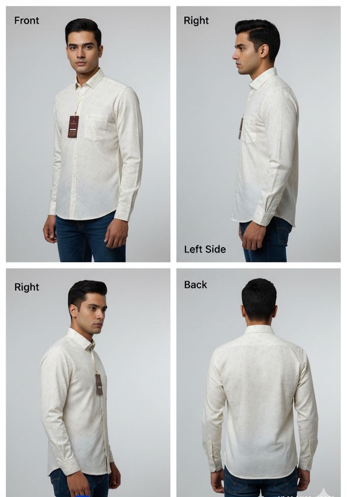 Menrich Luxury Cream Printed Formal Shirt