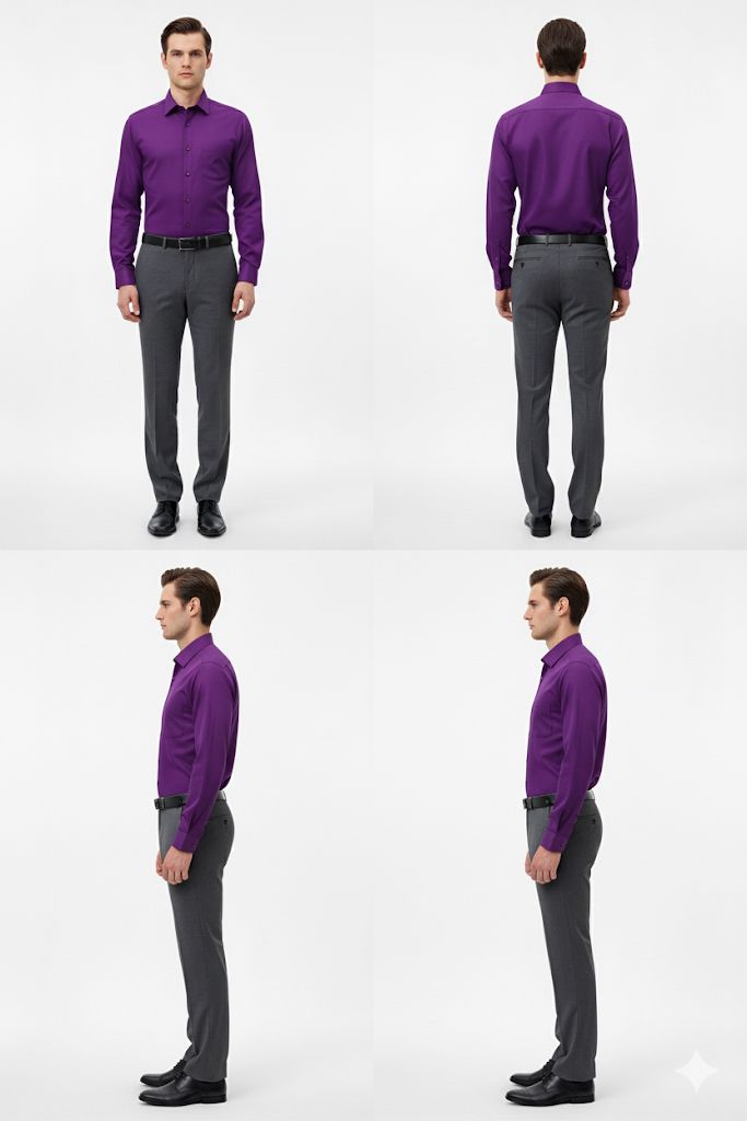 Black Arrow Purple Slim Fit Formal Shirt for Men