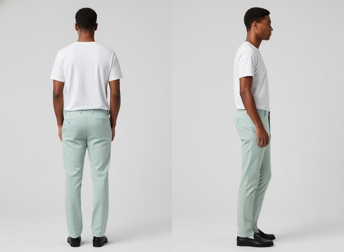 Light Green Slim Fit Formal Trousers