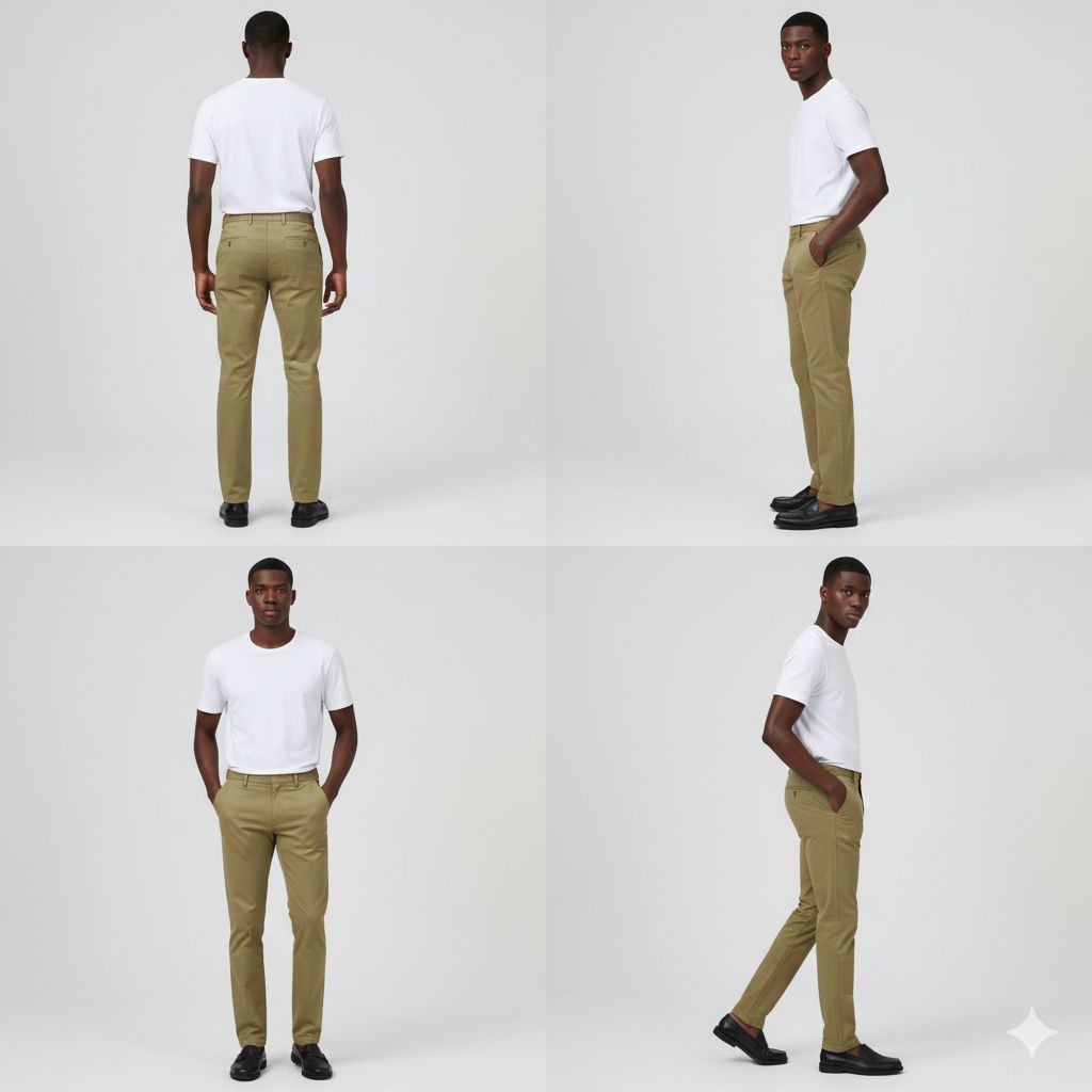 Olive Green Slim Fit Casual Trousers