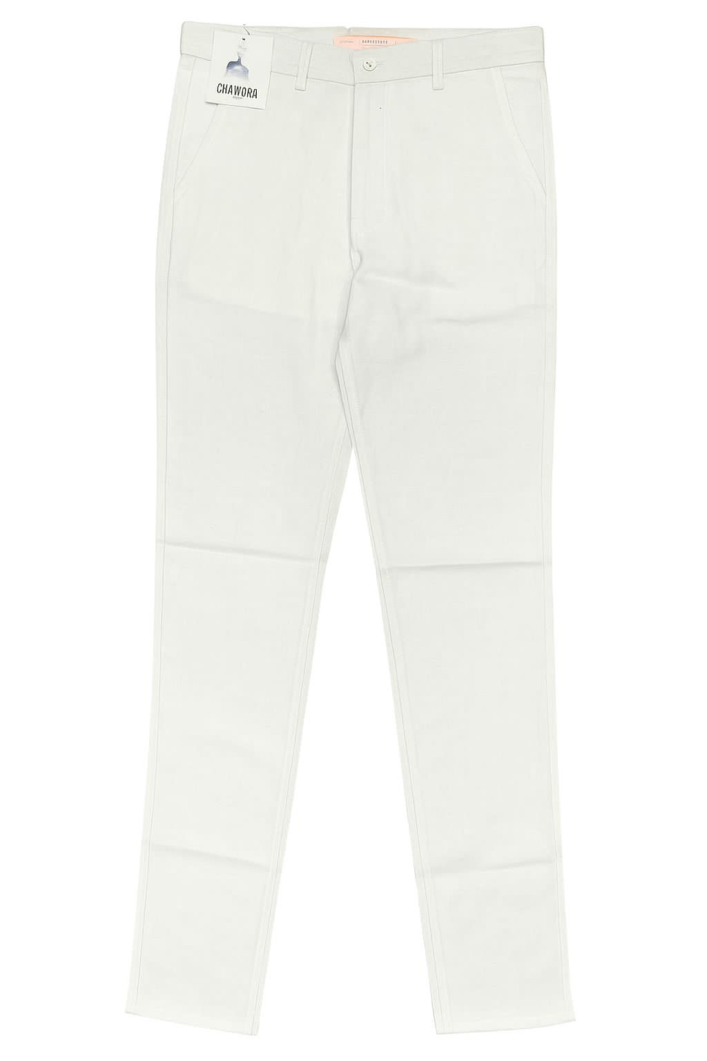 LClassic White Linen Trousers (Folded Display)