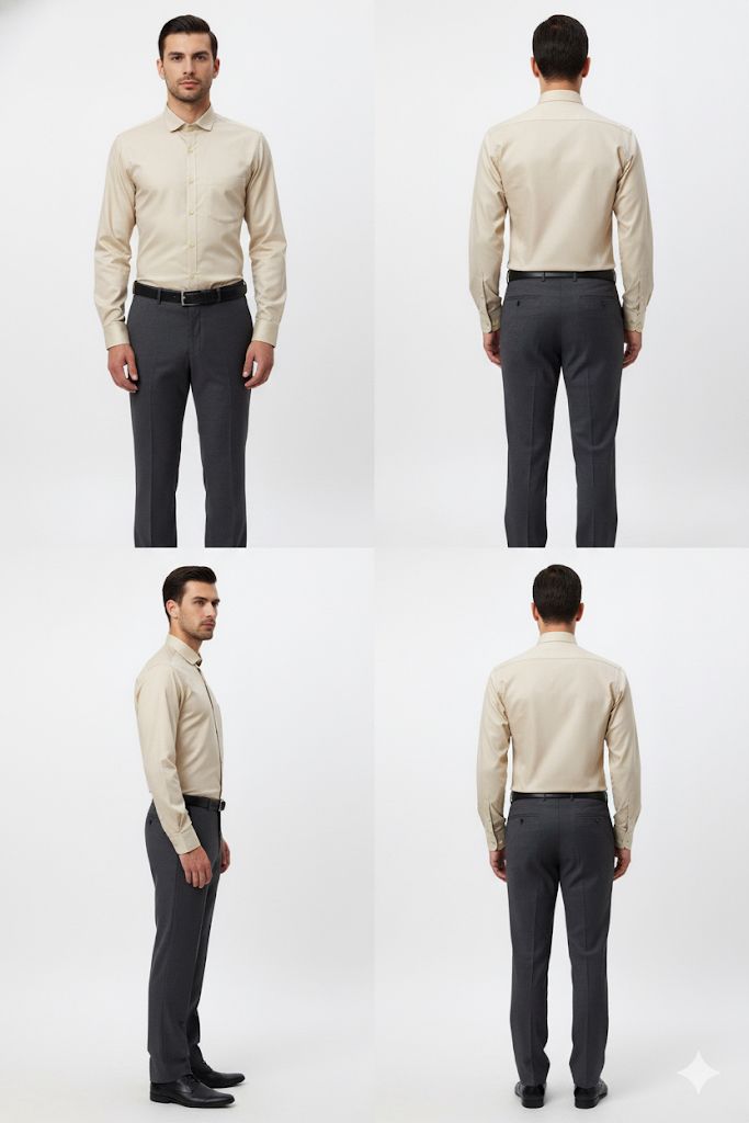 Black Arrow Cream Slim Fit Formal Shirt for Men