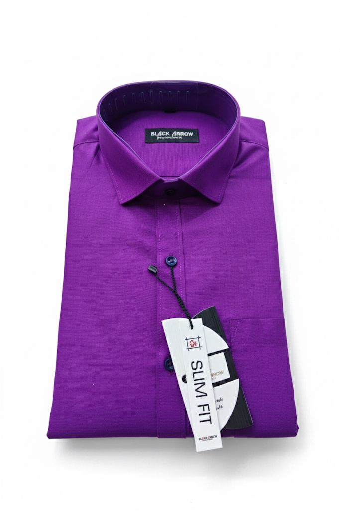 Black Arrow Purple Slim Fit Formal Shirt for Men