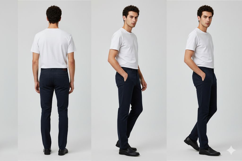 Men’s Navy Blue Slim Fit Formal Trousers