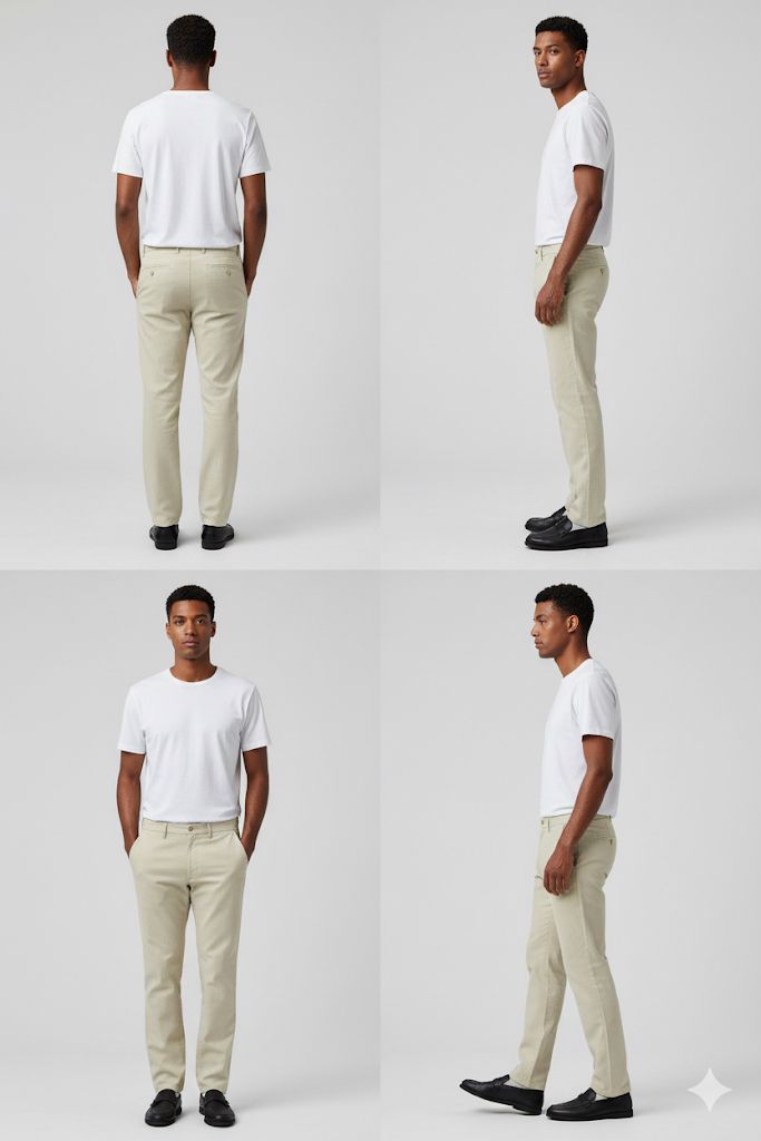 Beige Slim Fit Casual Trousers