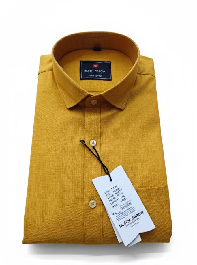 Black Arrow Mustard Yellow Formal Shirt for Men
