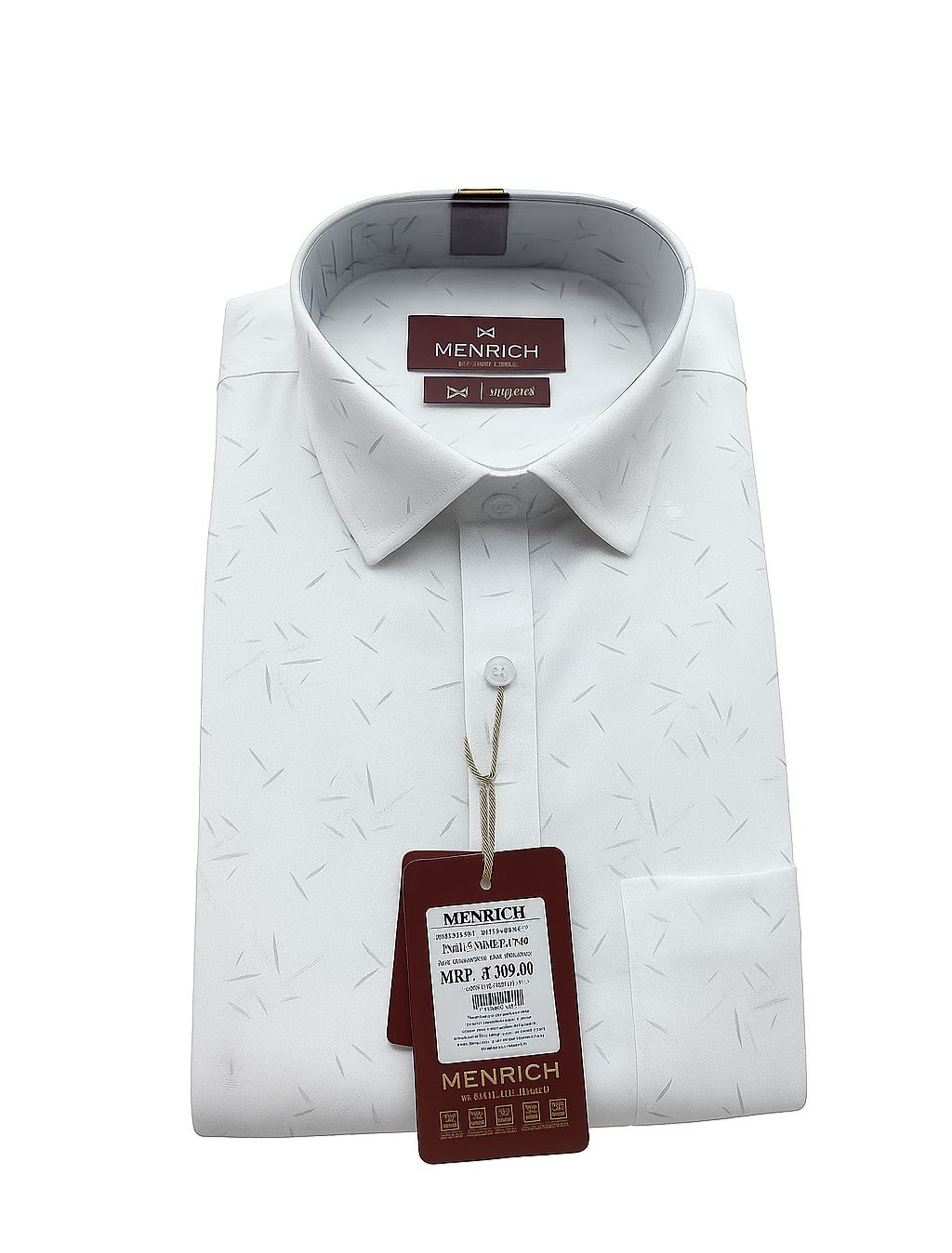 Menrich Premium White Textured Formal Shirt