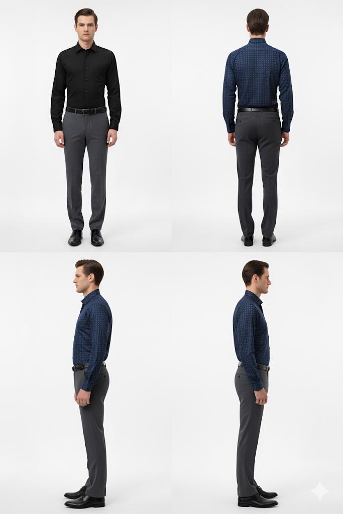 Menrich Navy Blue Printed Formal Shirt