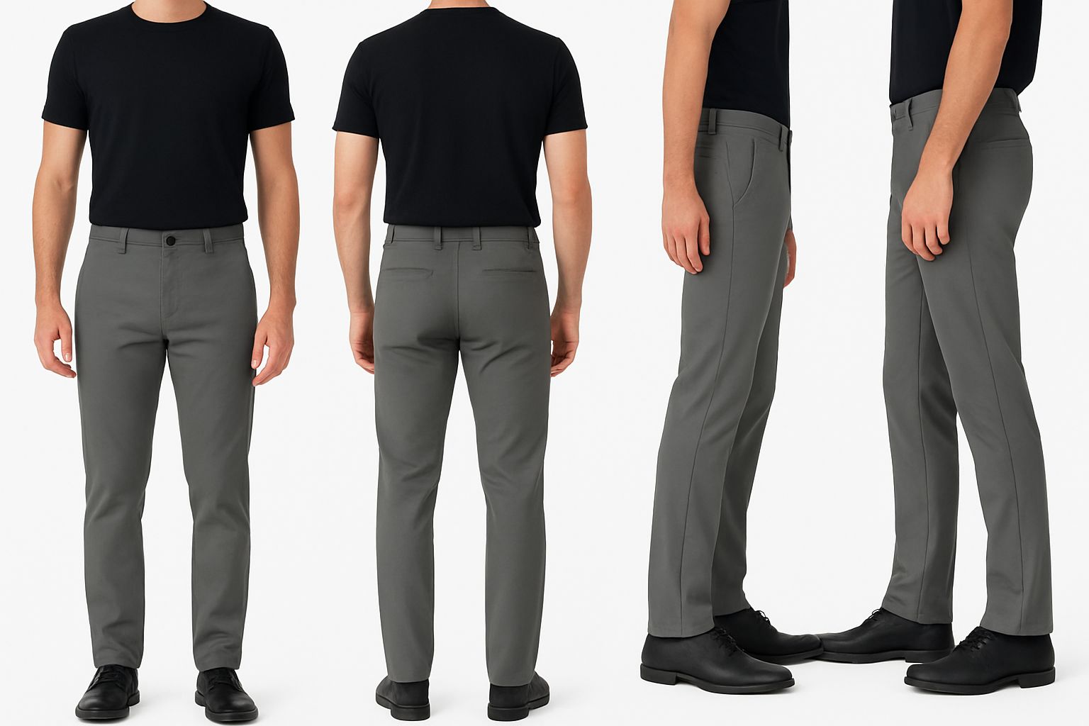 Slim Fit Grey Formal Trousers