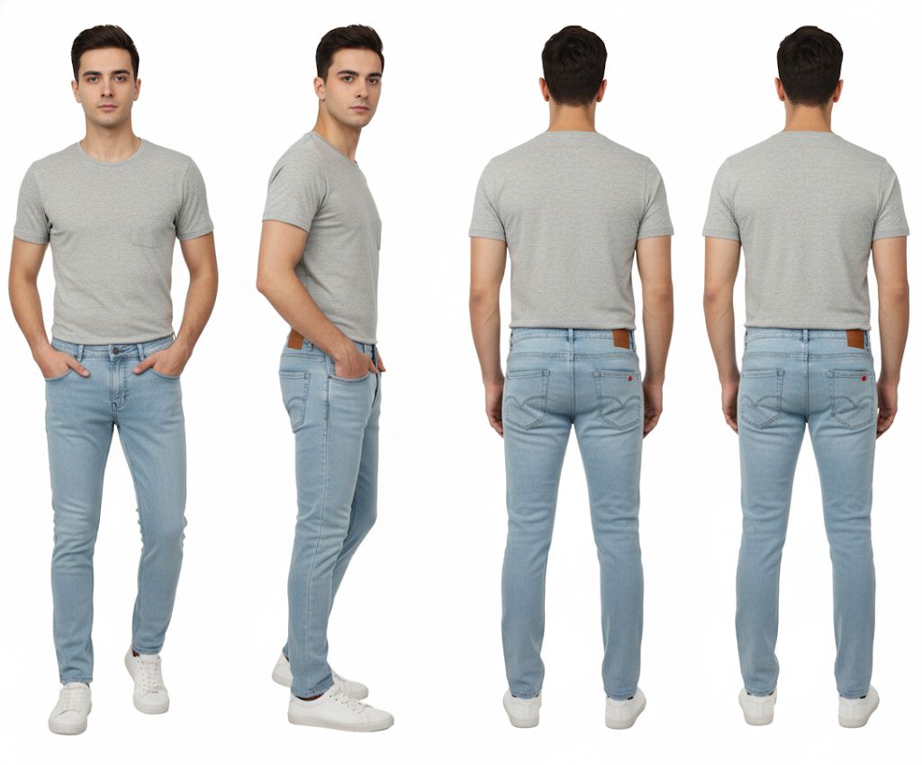 Light Blue Slim Fit Denim Jeans