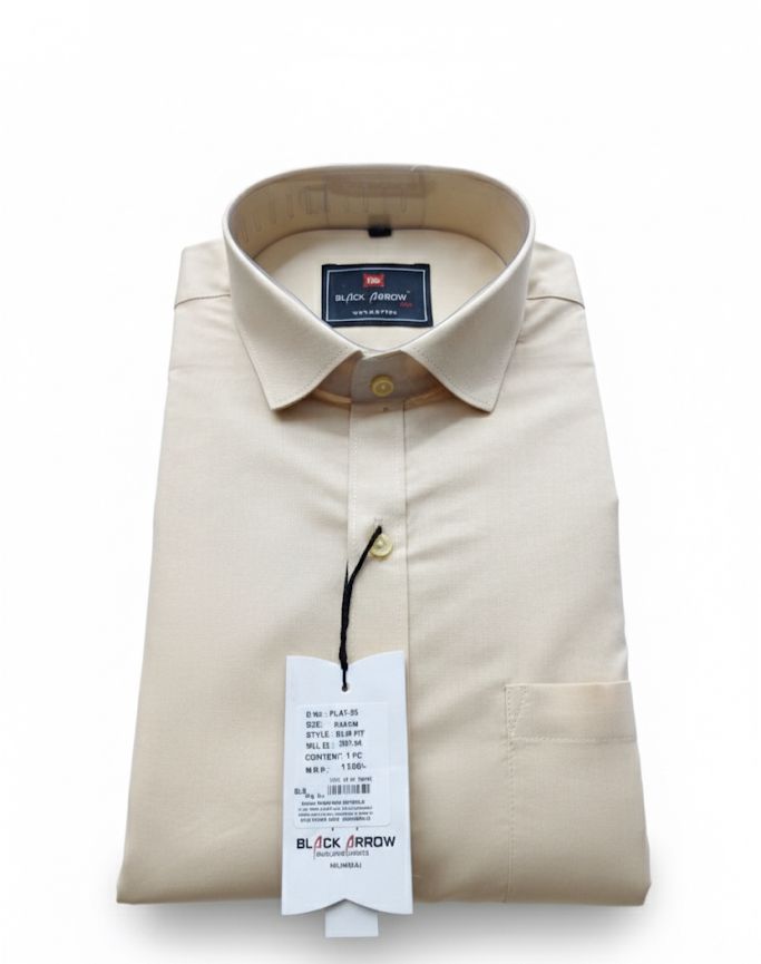 Black Arrow Cream Slim Fit Formal Shirt for Men