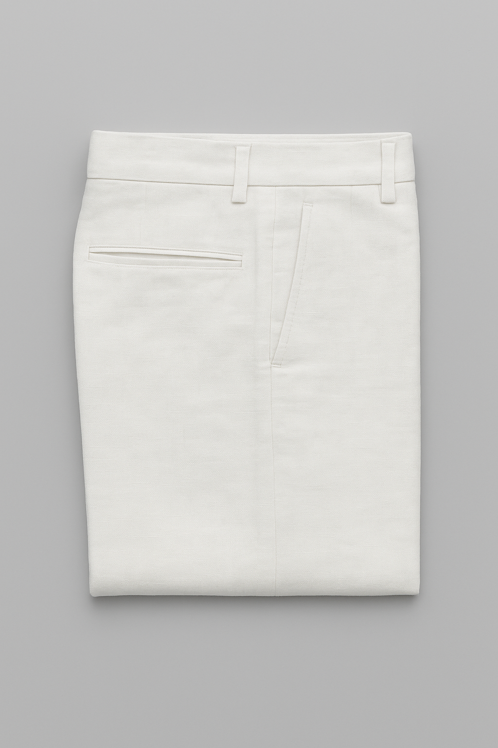 LClassic White Linen Trousers (Folded Display)