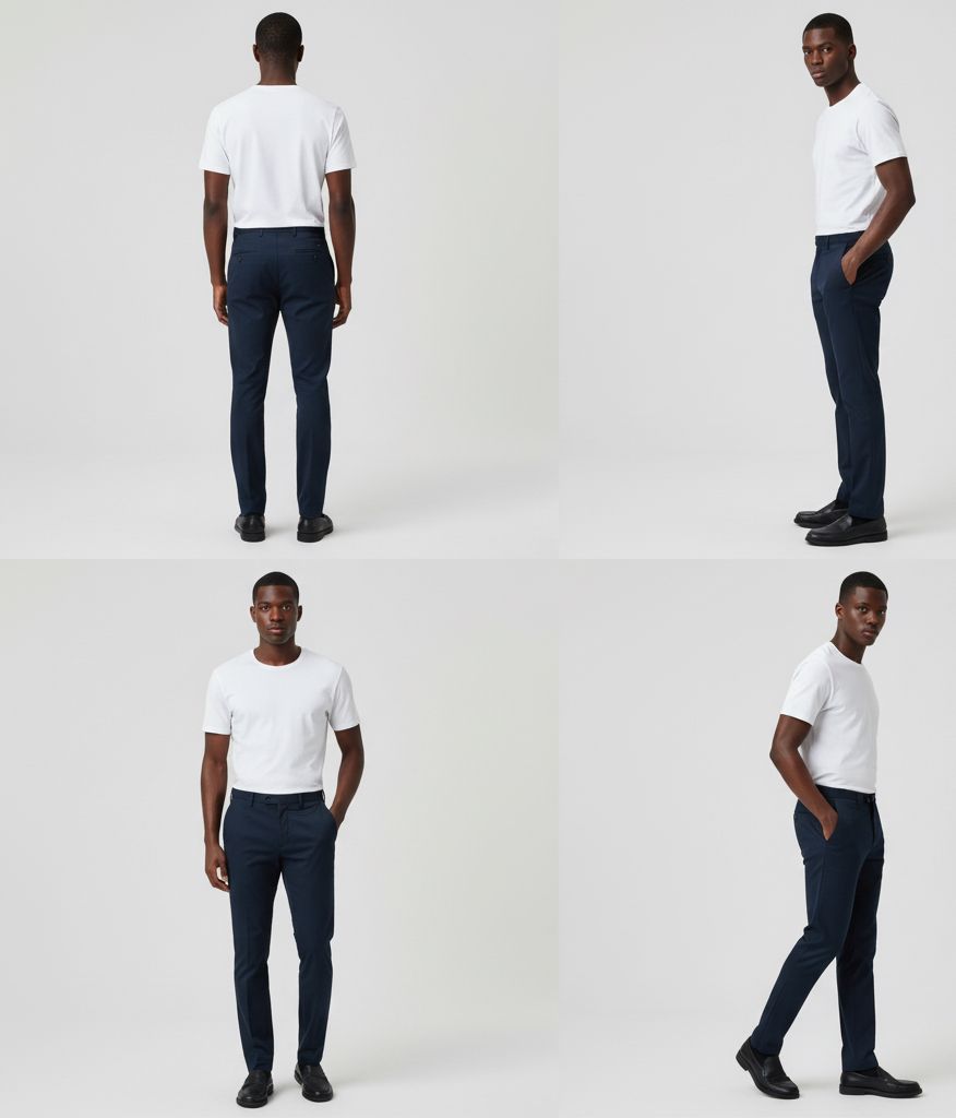 Navy Blue Slim Fit Formal Trousers