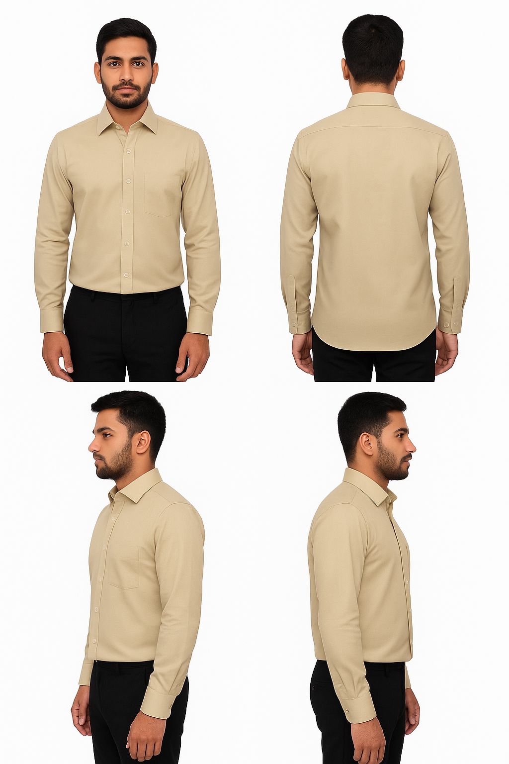 Black Arrow Premium Beige Slim Fit Formal Shirt