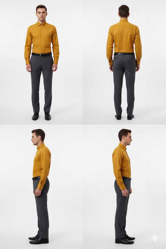 Black Arrow Mustard Yellow Formal Shirt for Men