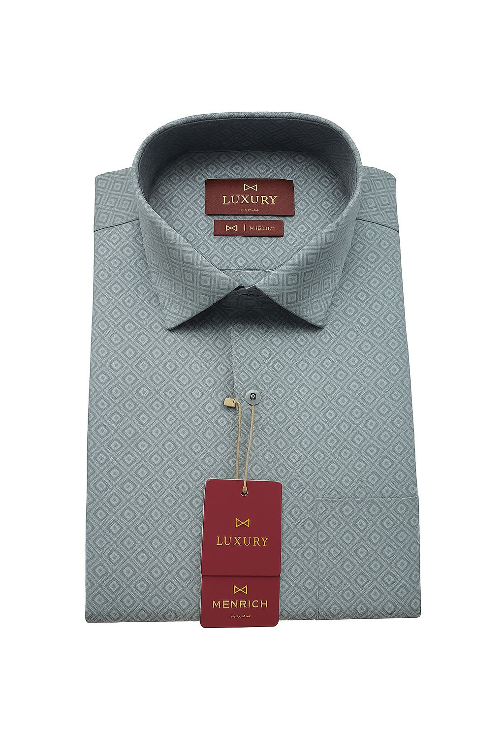 Title: Menrich Luxury Grey Printed Formal Shirt