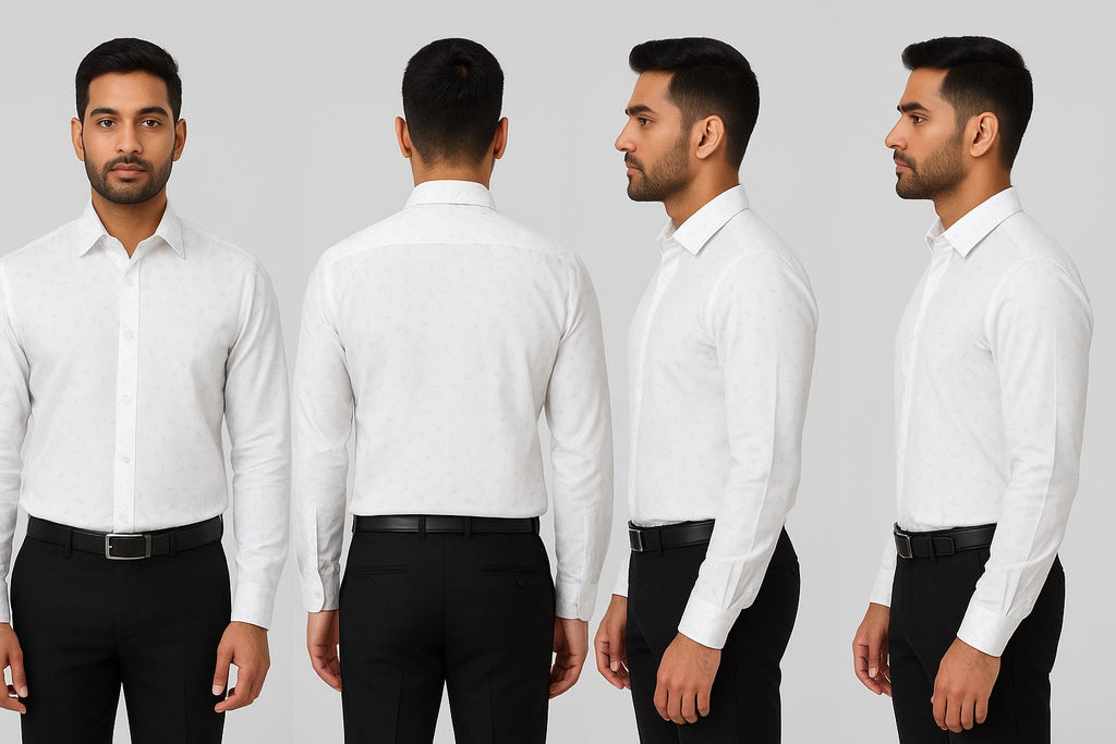 Menrich Premium White Textured Formal Shirt