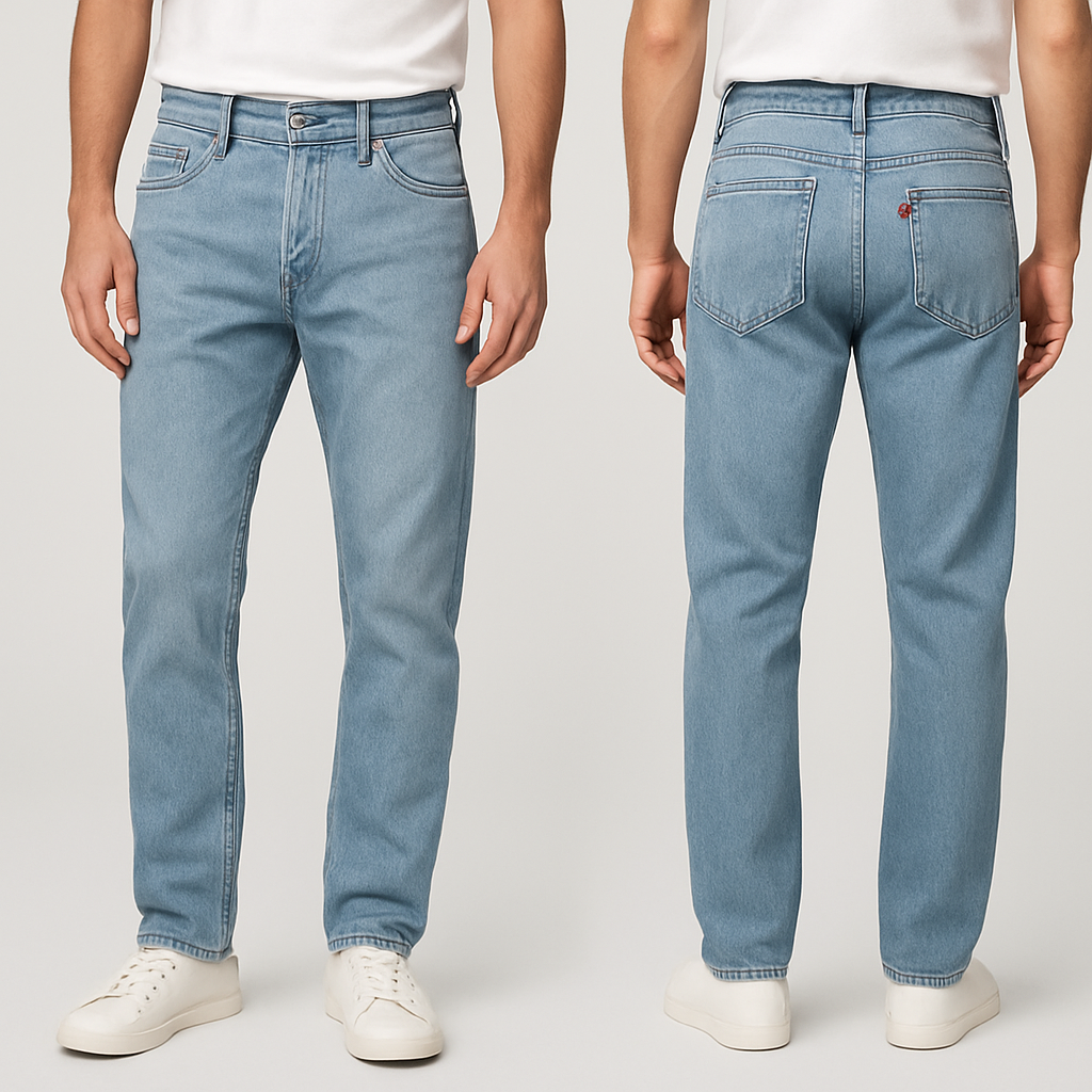 Grey Washed Denim Jeans for Men