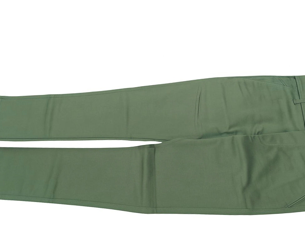 Olive Green Slim Fit Stretch Trousers